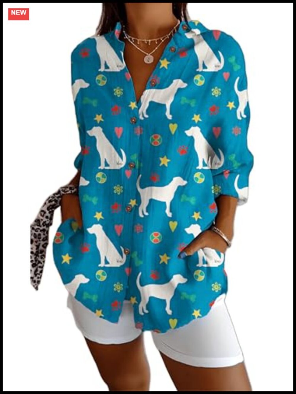 Womens V-Neck Button Down Blouse 3/4 Sleeve Floral Work Top